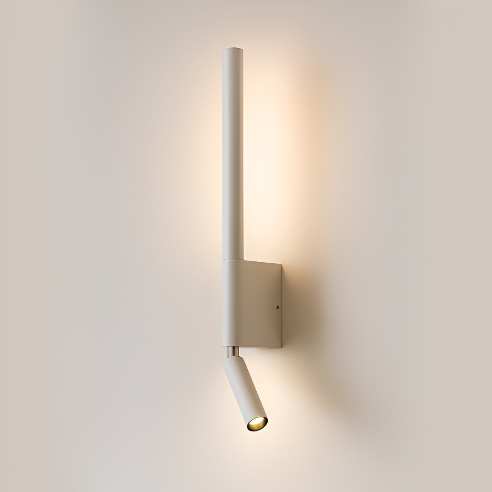 Modern wall-mounted light fixture on a plain wall