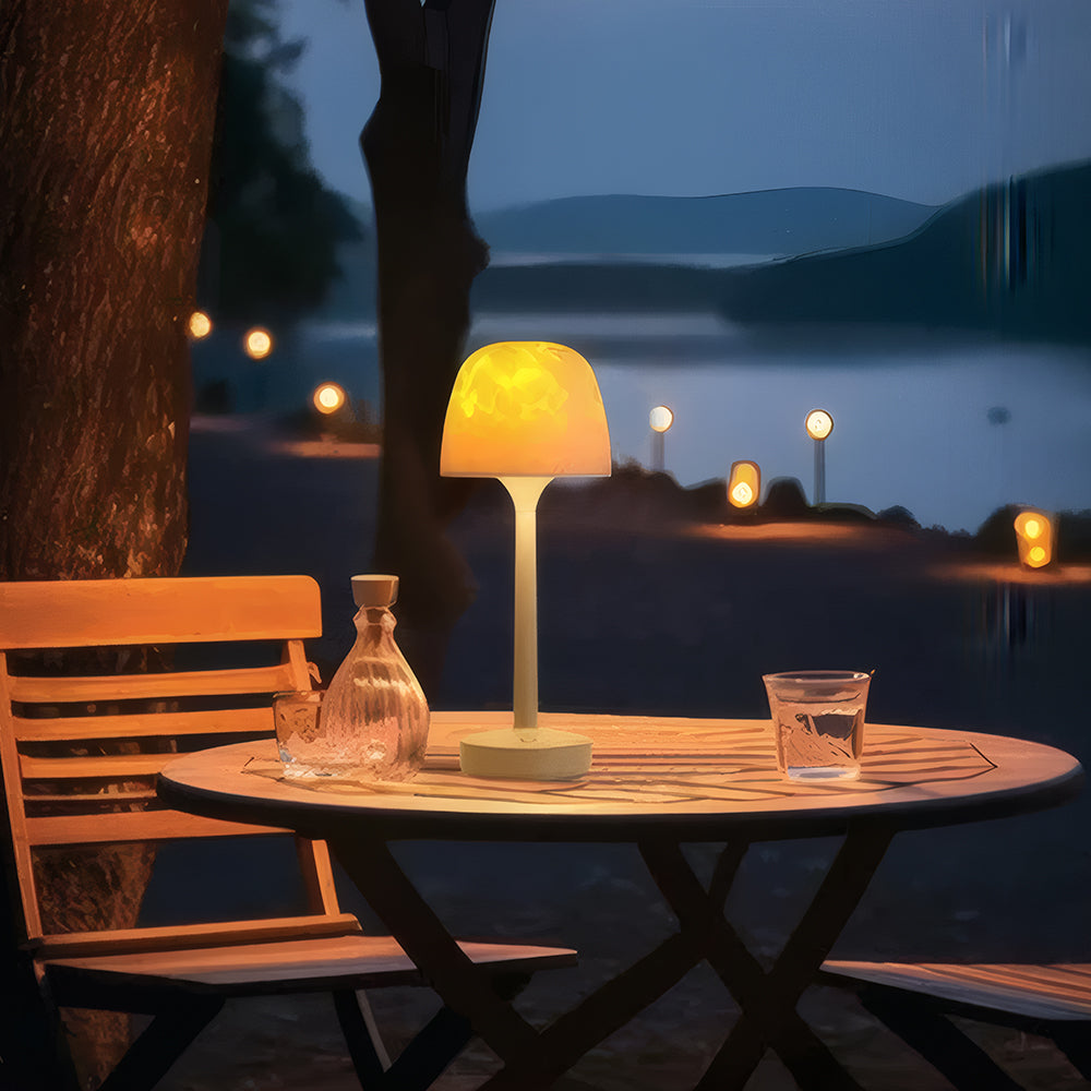 Minimalist Mushroom Table Lamp with Water Ripple Projection – Indoor LED Bedside Lamp for Bedroom and Creative Spaces 7