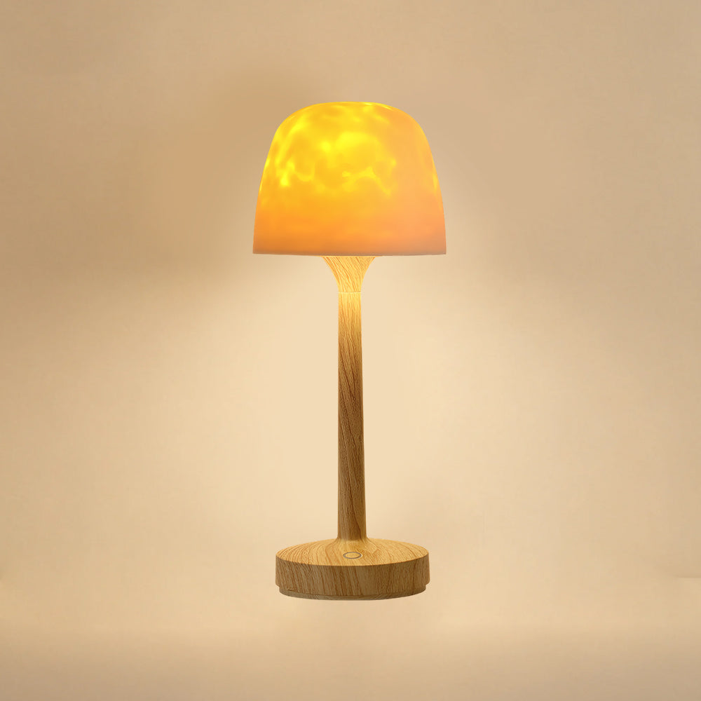 Minimalist Mushroom Table Lamp with Water Ripple Projection – Indoor LED Bedside Lamp for Bedroom and Creative Spaces 9