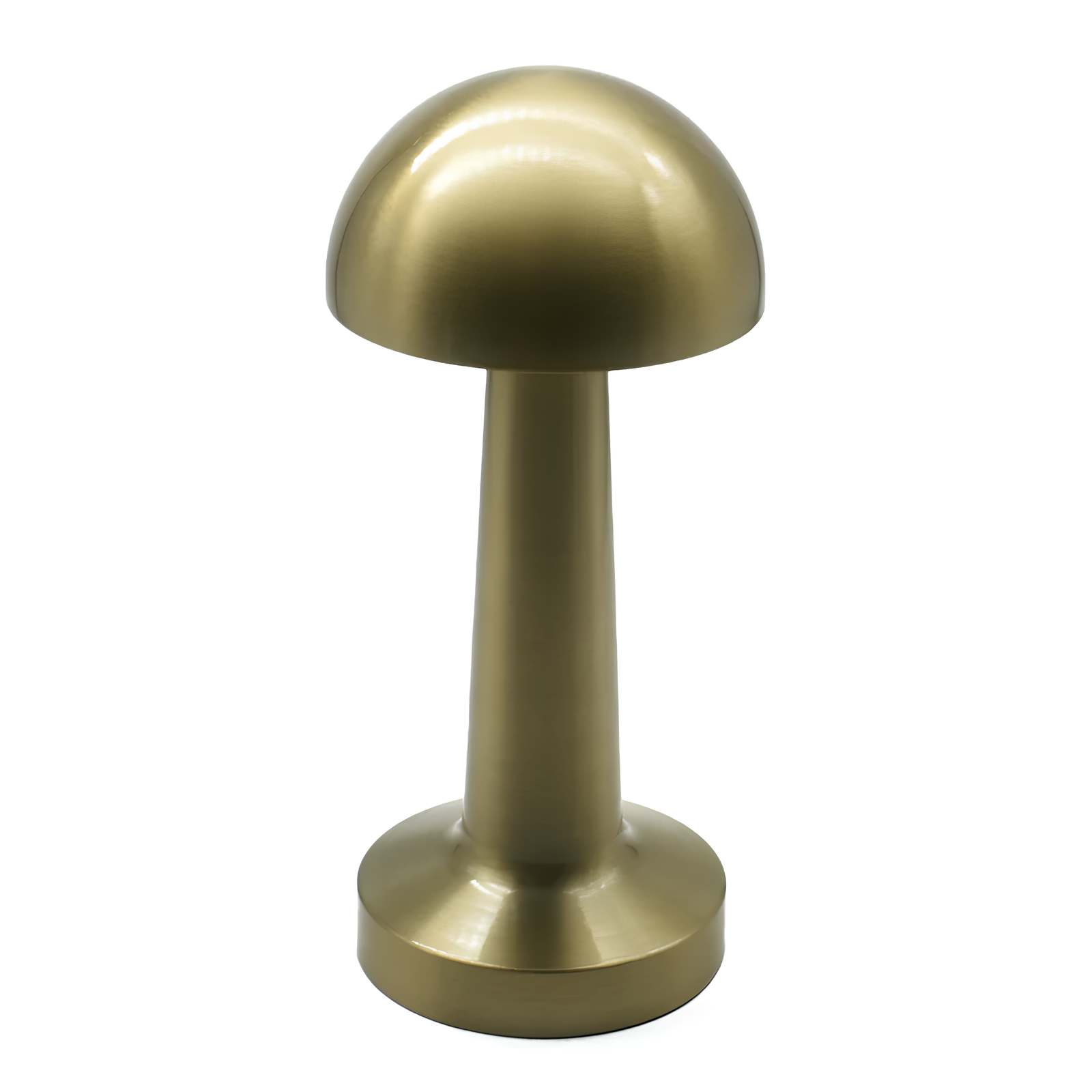 Gold-colored mushroom-shaped object on a white background