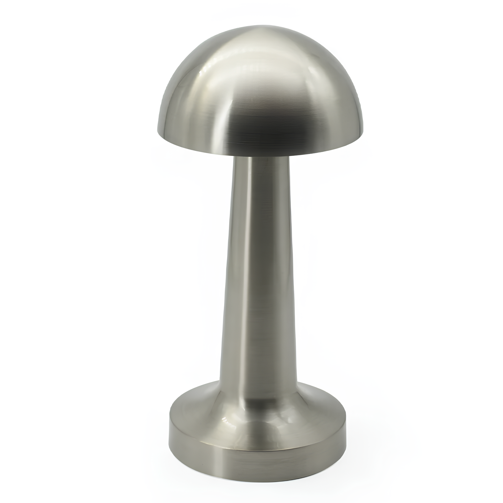 Metallic mushroom-shaped object on a white background