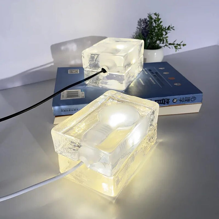Modern Glass Table Lamp with Anti-Glare LED Light – Elegant Crystal Design for Bedroom, Office, and Living Room 3