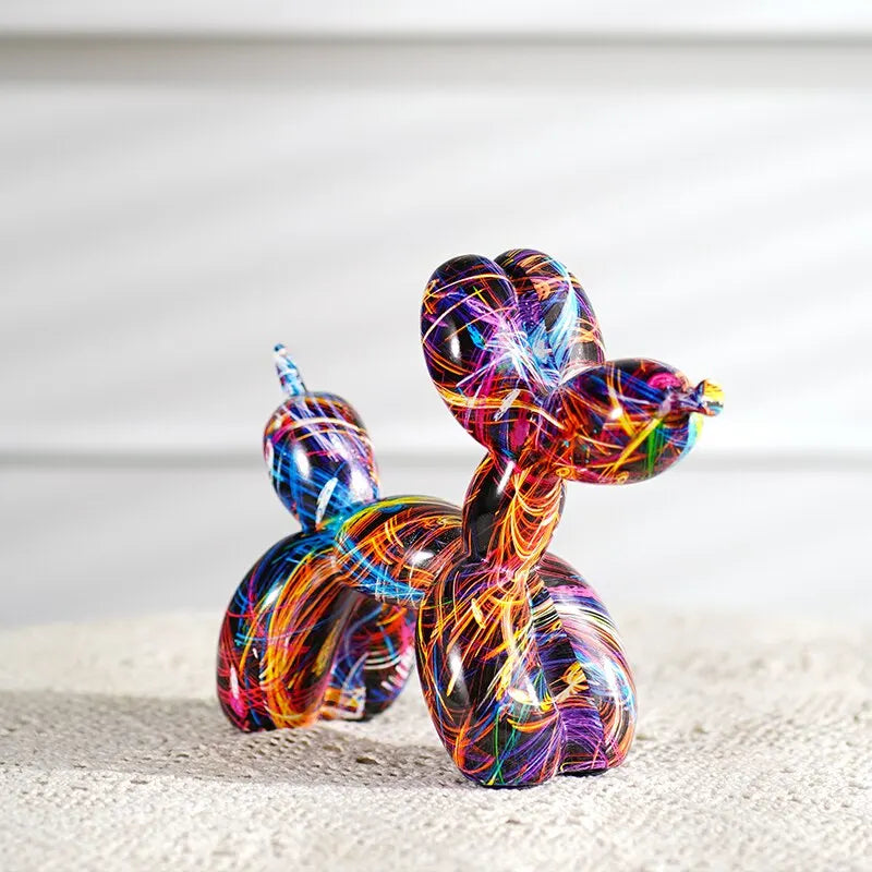 Modern Graffiti Dog Statue – Handcrafted Resin Decorative Piece for Artistic Home Decor 0