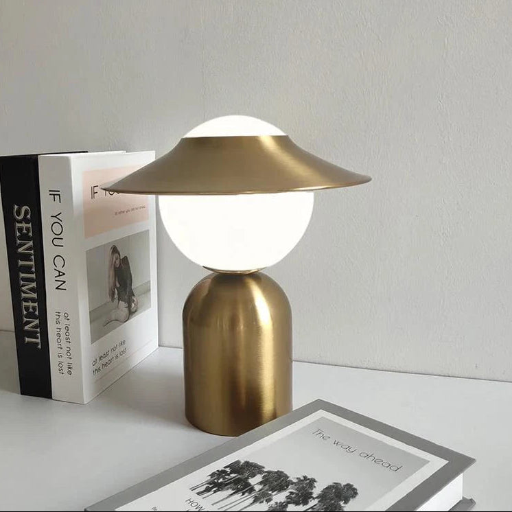 Modern LED Bedside Lamp with Gold Metal Frame and Elegant Glass Ball – Stylish Nightstand Lighting for Bedroom 3