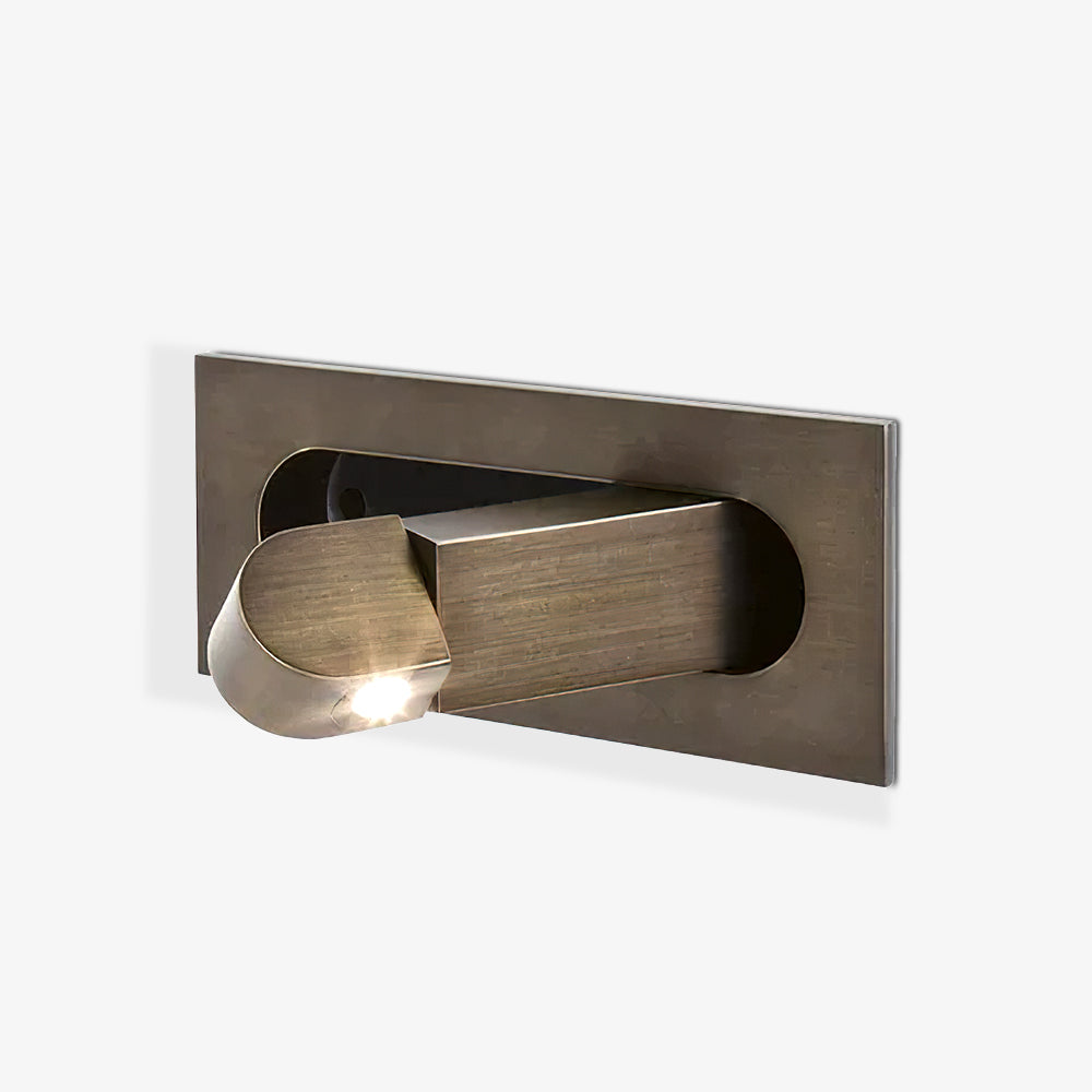 Bronze wall-mounted light fixture on a white background