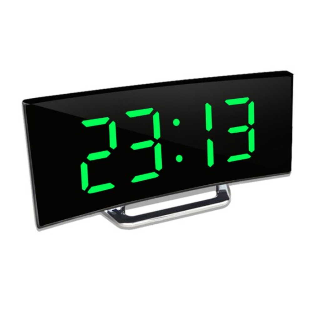 Modern LED Digital Alarm Clock with Curved Display, Dual Alarm, Adjustable Brightness, and Temperature Display 7