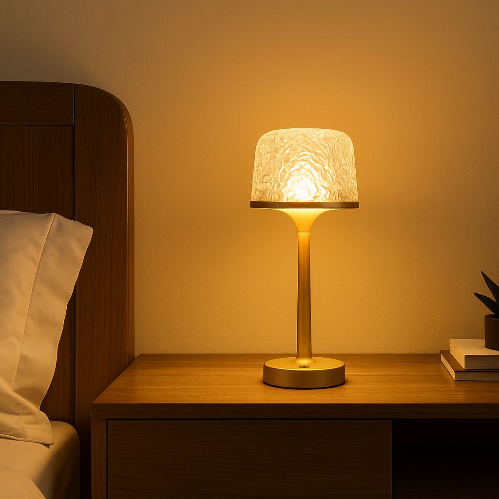 Modern LED Table Lamp with Remote Control, Color Changing and Dimmable Mood Lighting for Bedroom or Desk Use 0