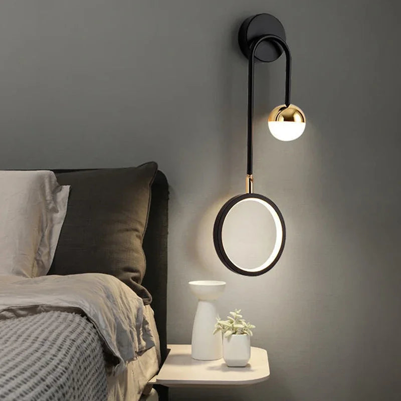Modern LED Wall Light Sconce with Black and Gold Finish – Elegant Design for Bathroom and Home Decor 1