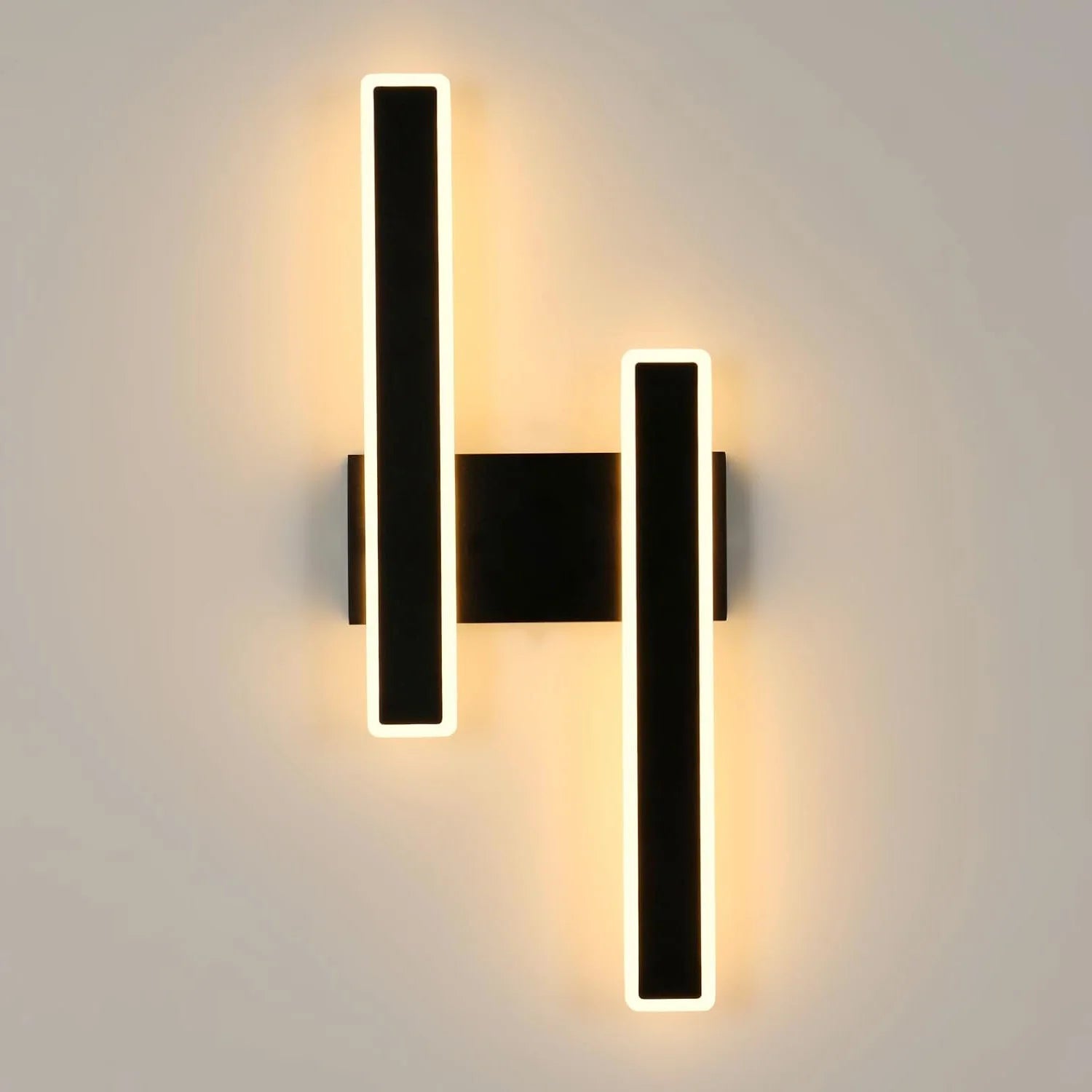 Modern LED Wall Light in Black – Warm White Wall Sconce for Bathroom, Hallway, or Staircase, 31-40W, Versatile Installation 0