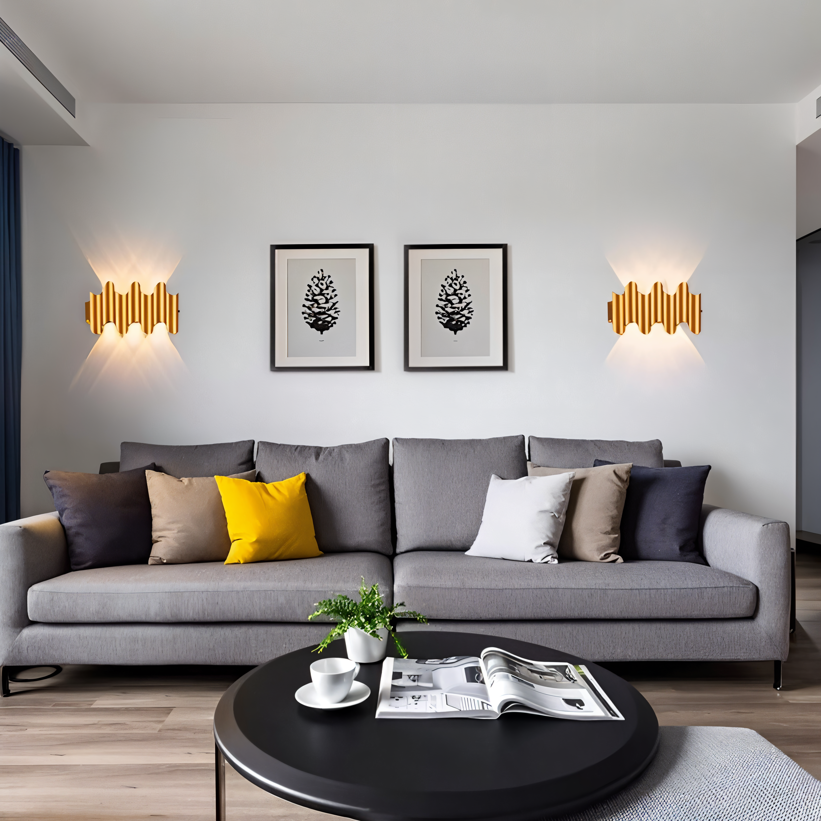 Modern LED Wall Light in Black and Gold – Decorative Up Down Wall Lamp for Elegant Interiors, 3000K Warm Light 2