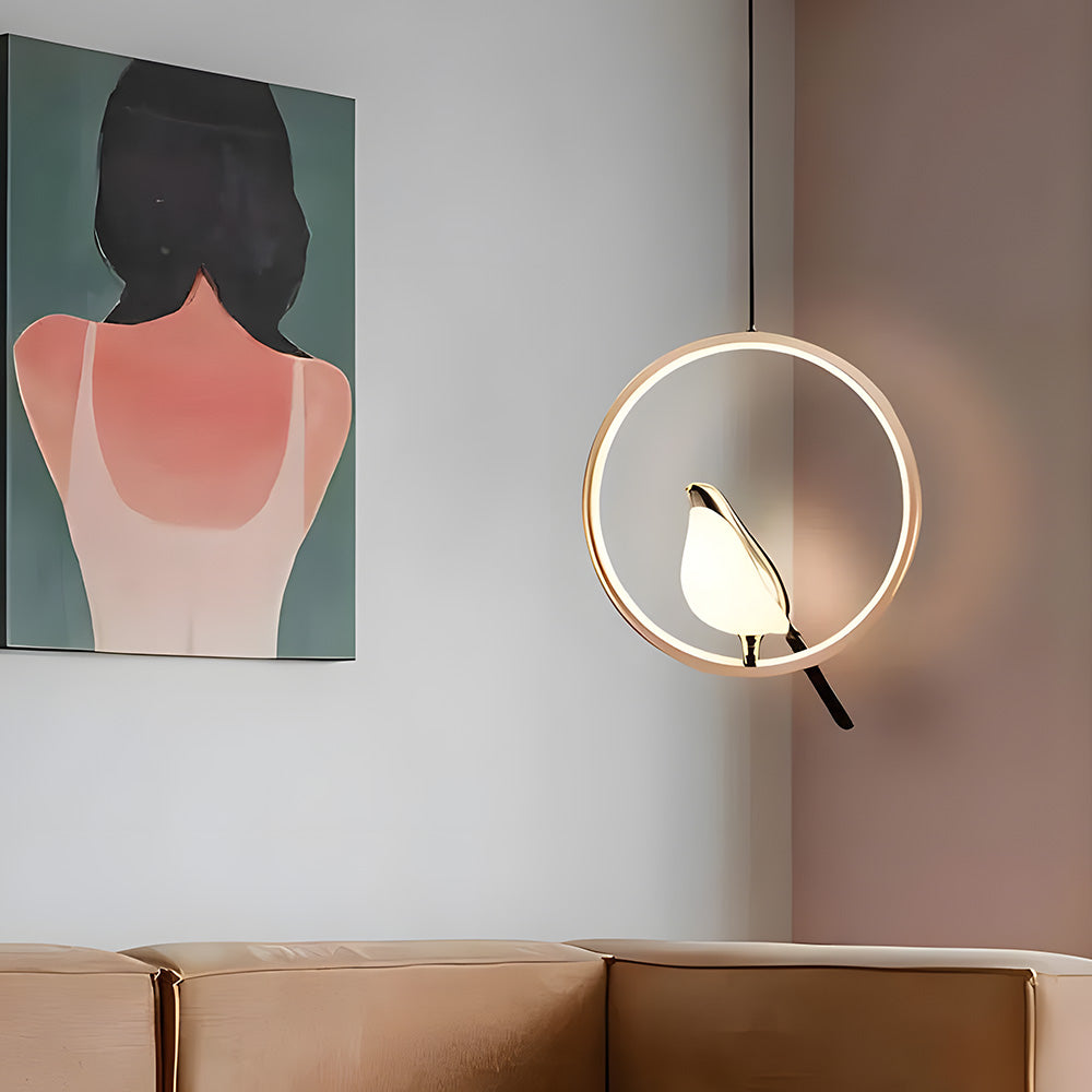 Modern Minimalist Black Pendant Light Inspired by Bird Silhouettes – 11.02 Round Metal Kitchen Pendant Lighting 2