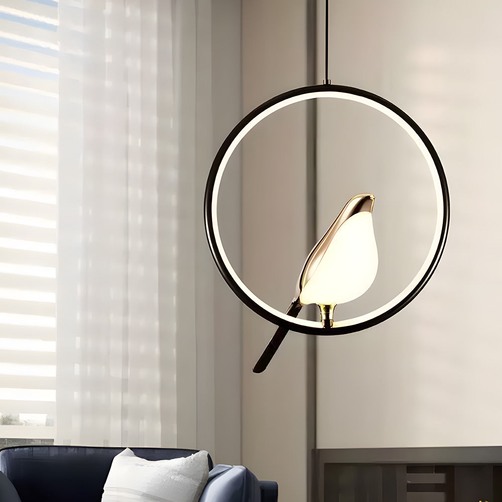 Modern Minimalist Black Pendant Light Inspired by Bird Silhouettes – 11.02 Round Metal Kitchen Pendant Lighting 5