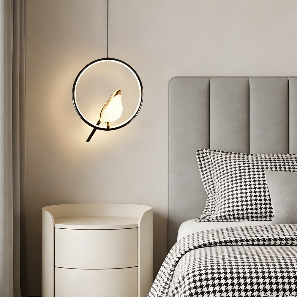 Modern Minimalist Black Pendant Light Inspired by Bird Silhouettes – 11.02 Round Metal Kitchen Pendant Lighting 7