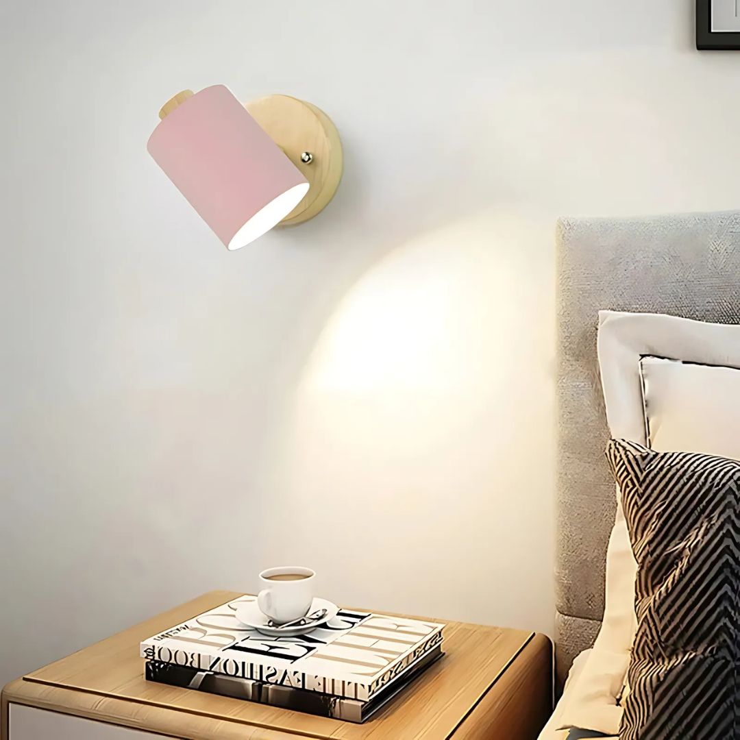 Modern Minimalist Wood Cylinder LED Wall Sconce – Soft Ambient Wall Lamp for Bedrooms and Hallways 6