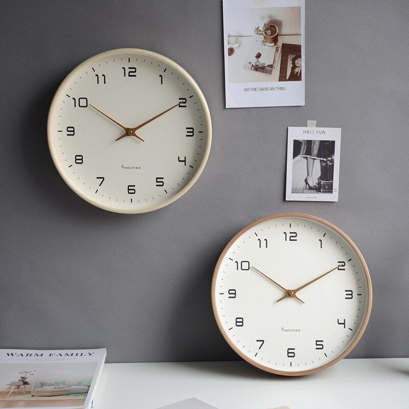Modern Scandinavian Wooden Wall Clock – Minimalist Design in Natural Wood Tone for Kitchen and Living Room 1