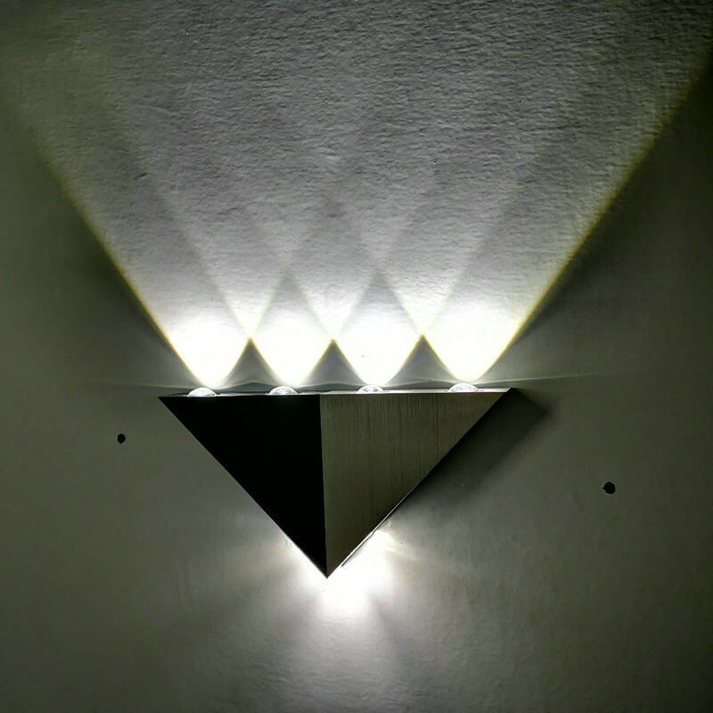 Modern Triangle Pyramid Wall Sconce Lamp – LED Wall Lighting in Black and White, Energy-Efficient Aluminum and Acrylic Design 1
