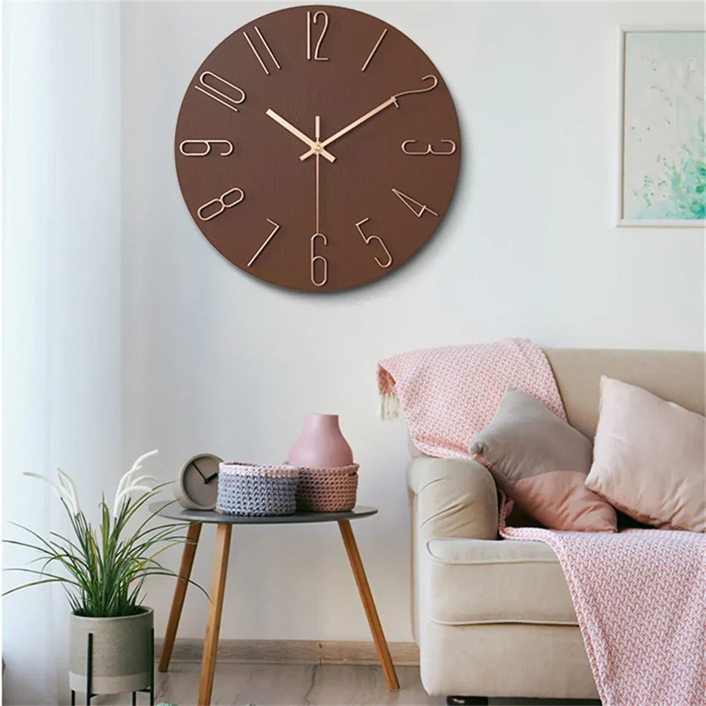 Modern Wall Clock Decor with 3D Floating Numbers – Silent Quartz Movement for Elegant Interiors 0