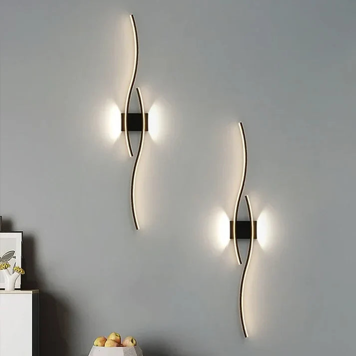 Modern Wave LED Wall Light, 60x15cm, Energy Efficient Warm White Glow, Stylish Wall Sconce for Living Room and Bedroom 1