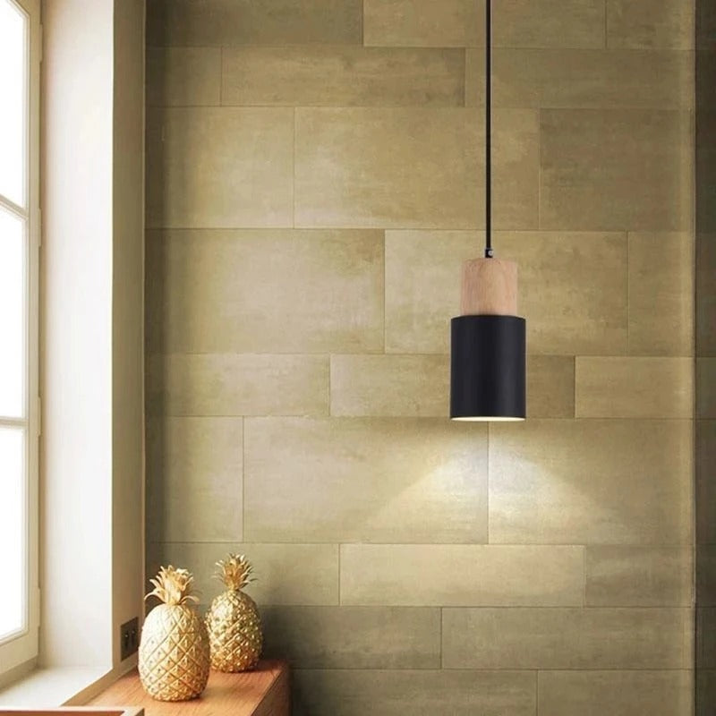 Modern Wood Pendant Light with Adjustable Height – LED Macaron Design for Kitchen and Living Room 2