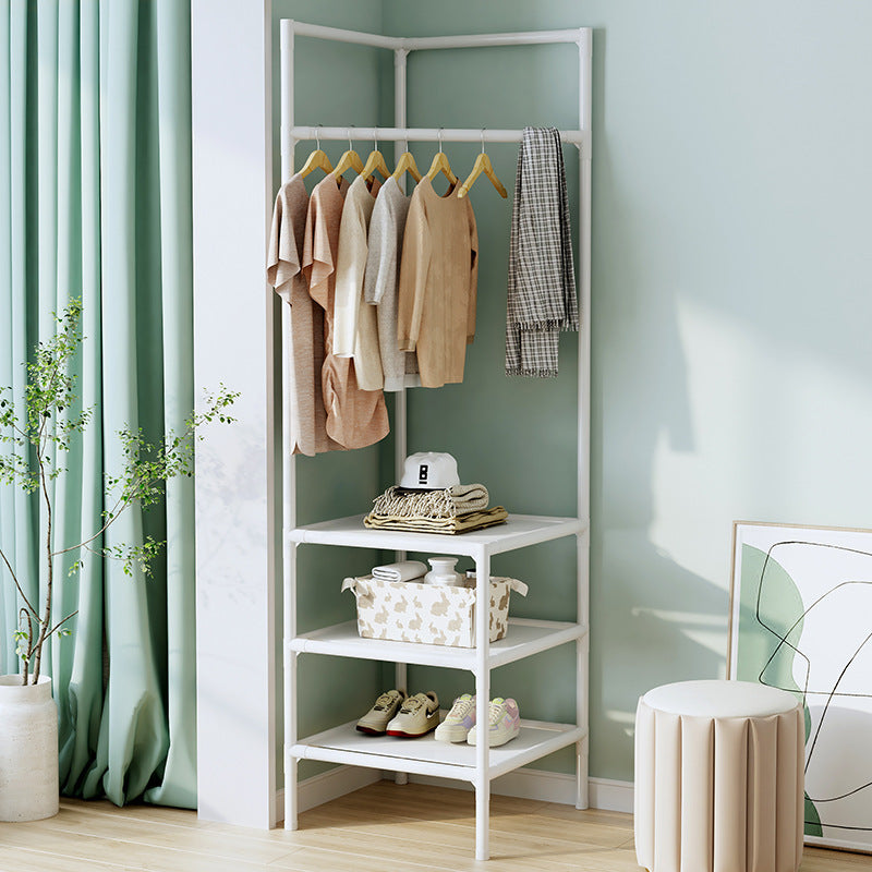 Multifunctional Corner Coat Rack with 3 Layers and Shelf – Space-Saving Hall Stand for Entryway and Bedroom Storage 1