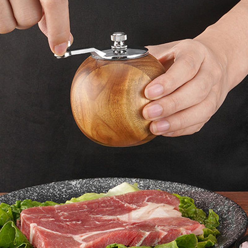 Natural Oak Manual Pepper Grinder with Ceramic Core – Elegant Spice Mill for Freshly Ground Pepper and Salt 5