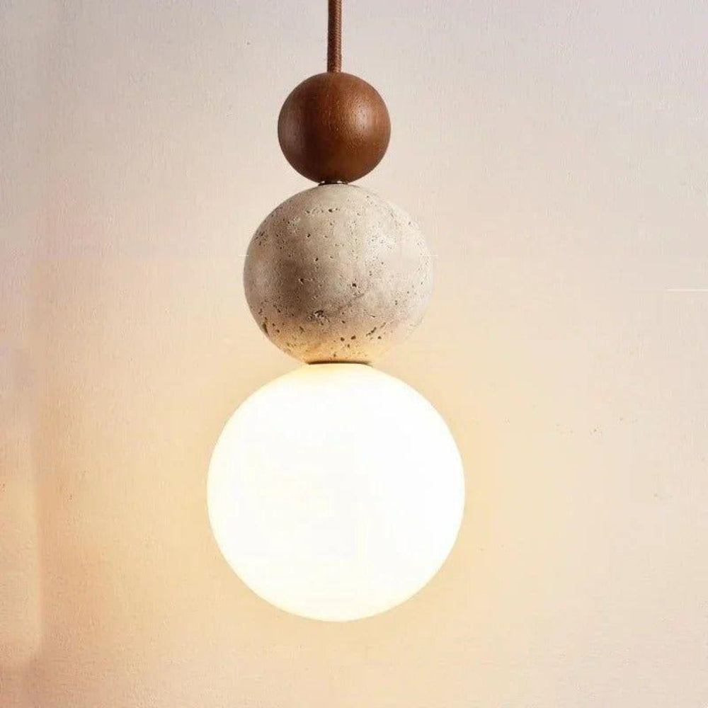 Natural Travertine Pendant Lamp - Sculptural Kitchen Pendant Lighting for Modern Interiors, Adjustable Hanging Light 8