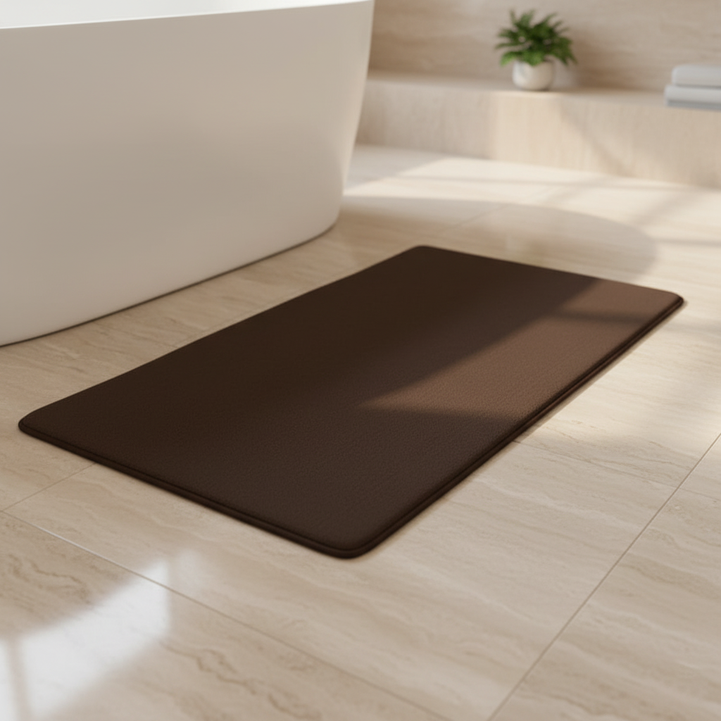 Non-Slip Bath Mat with Memory Foam – Soft Microfiber Surface for Comfort and Safety – Machine Washable, Multiple Sizes and Colors Available 4