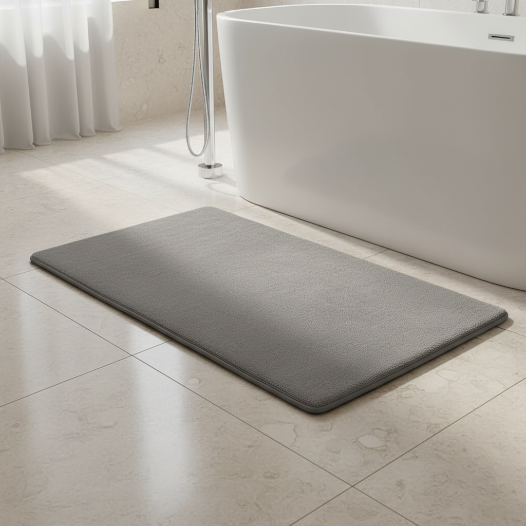Non-Slip Bath Mat with Memory Foam – Soft Microfiber Surface for Comfort and Safety – Machine Washable, Multiple Sizes and Colors Available 6