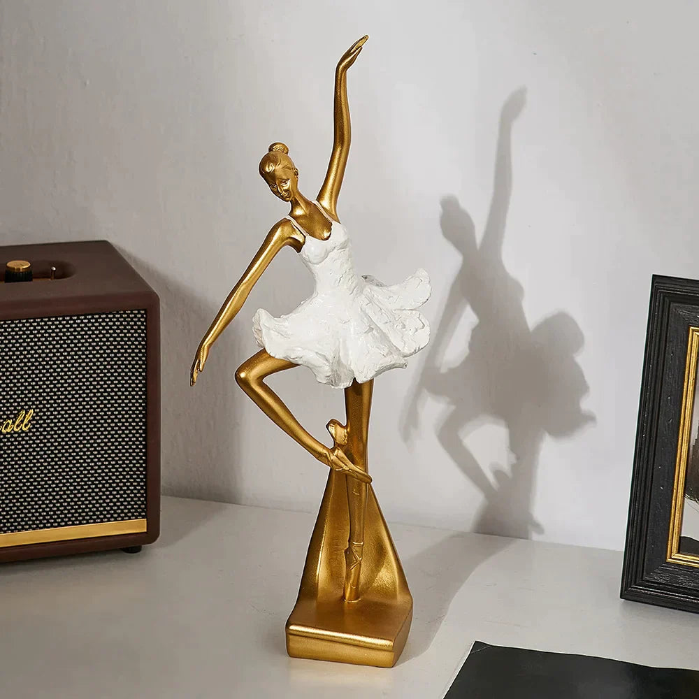 Nordic-Style Ballet Dancer Desktop Decoration – Elegant Resin Art for Home and Office Decor
