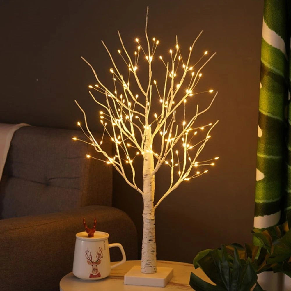 Nordic Birch Tree Decorative Light with 144 Warm White LEDs – Realistic Design for Cozy Indoor Ambiance 0