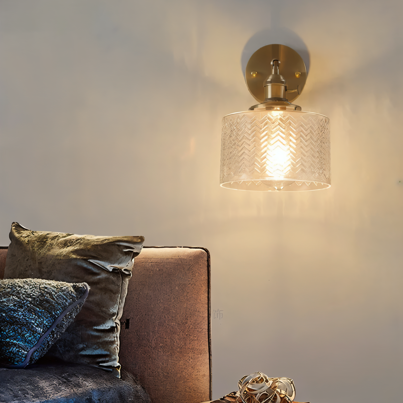 Nordic Clear Green Glass Wall Lamp with Adjustable LED Lighting – Elegant Zigzag Design for Living Room or Bathroom Wall Lights 4