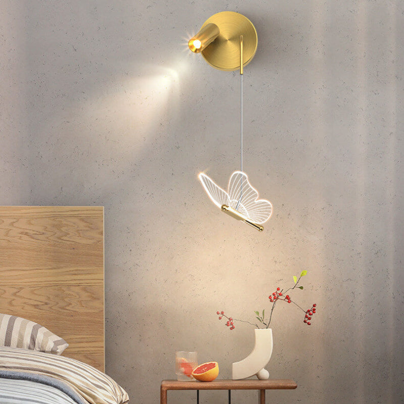 Nordic LED Wall Sconce Lamp with Butterfly Design – Modern Iron Wall Light for Hallways and Living Rooms, Adjustable Color Temperature 1