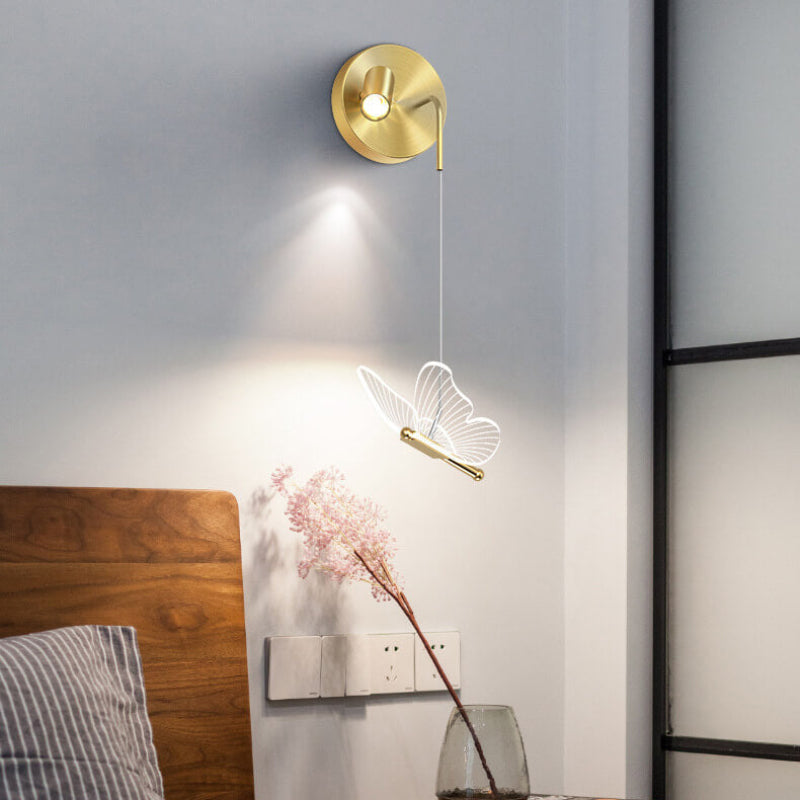 Nordic LED Wall Sconce Lamp with Butterfly Design – Modern Iron Wall Light for Hallways and Living Rooms, Adjustable Color Temperature 10
