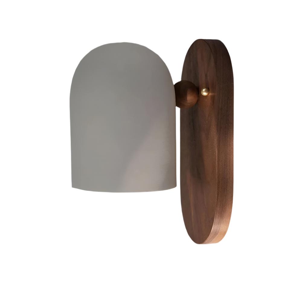 Nordic Zen Wall Sconce Lighting - Walnut and Iron Wall Lamp with Energy-Efficient LED Light 5