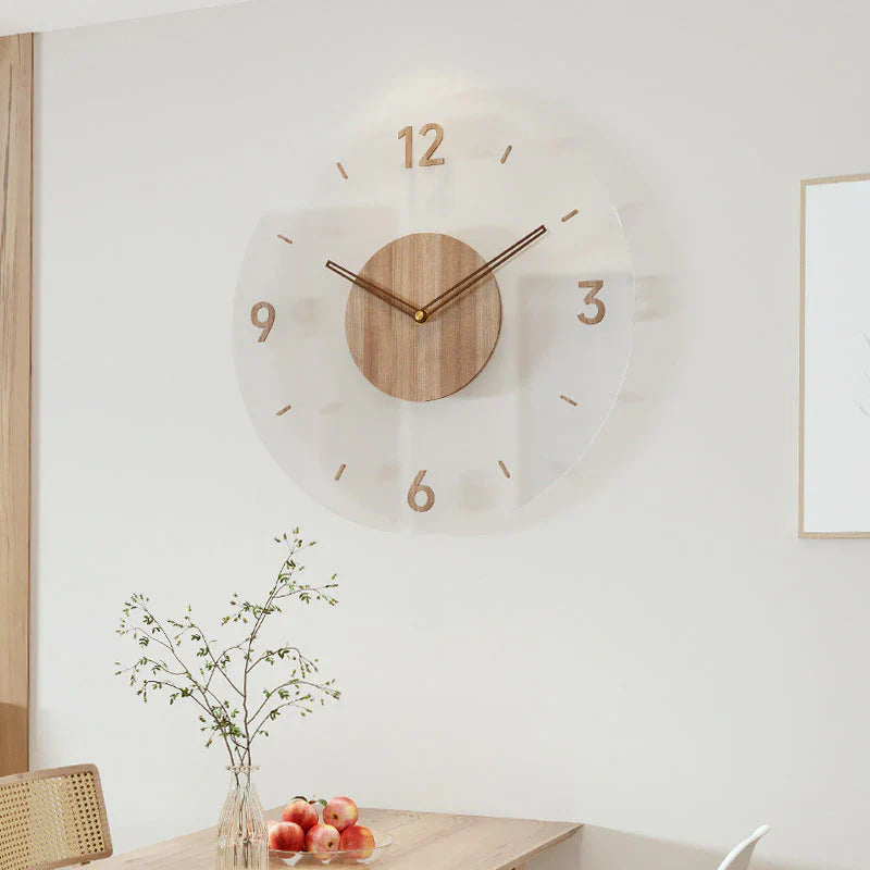 Scandinavian Stylish Solid Wood Wall Clock 14 inch