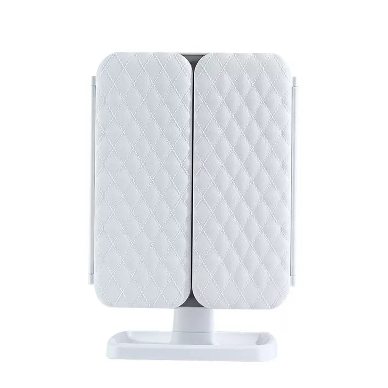 Foldable Makeup Mirror with Touch Light – Portable Vanity Mirror with Rotating Design and Storage Case 0