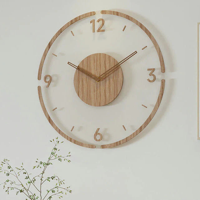Scandinavian Stylish Solid Wood Wall Clock 14 inch