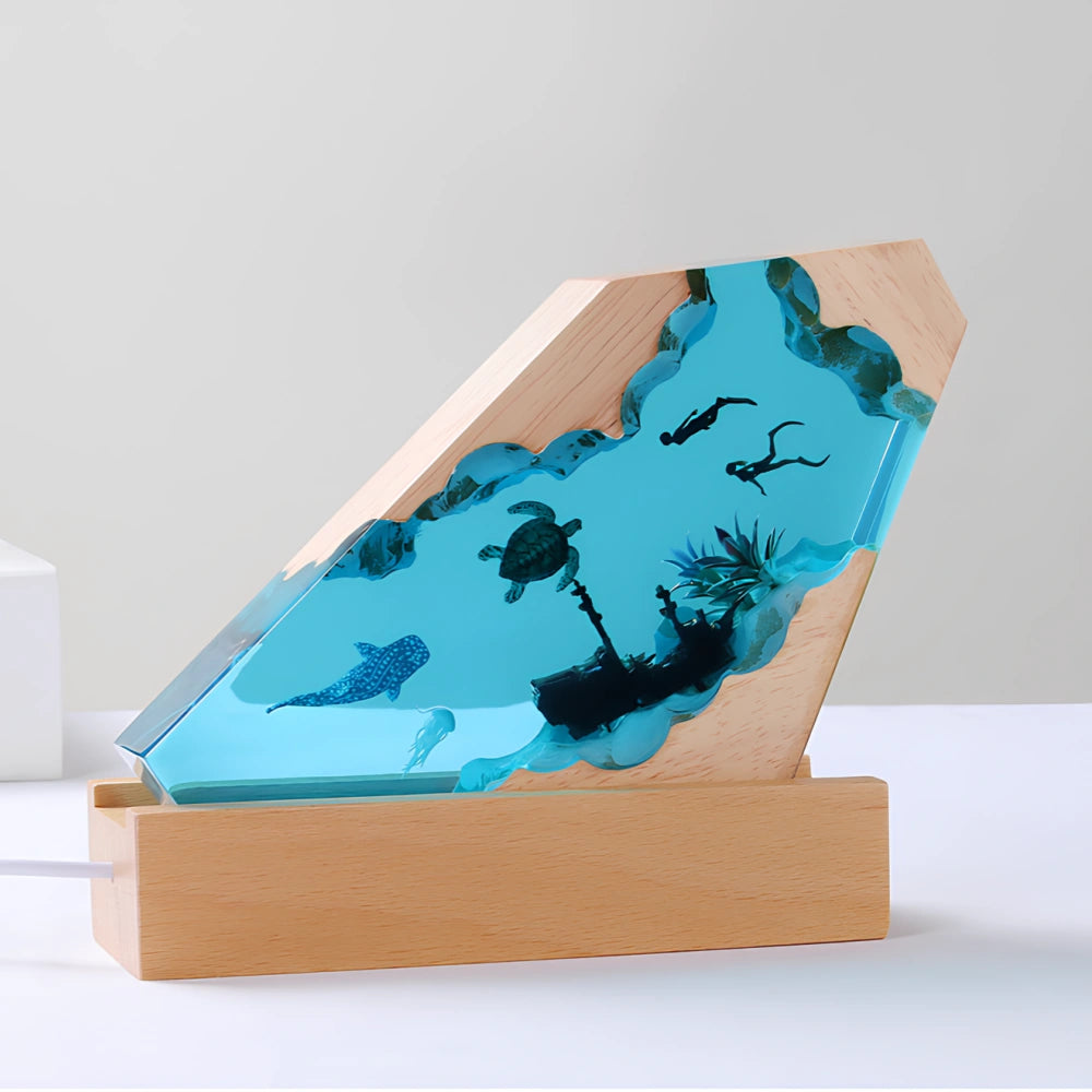 Ocean-Inspired Night Light with 3D Effect – Color Changing Resin Night Lamp for Relaxation and Ambiance 2