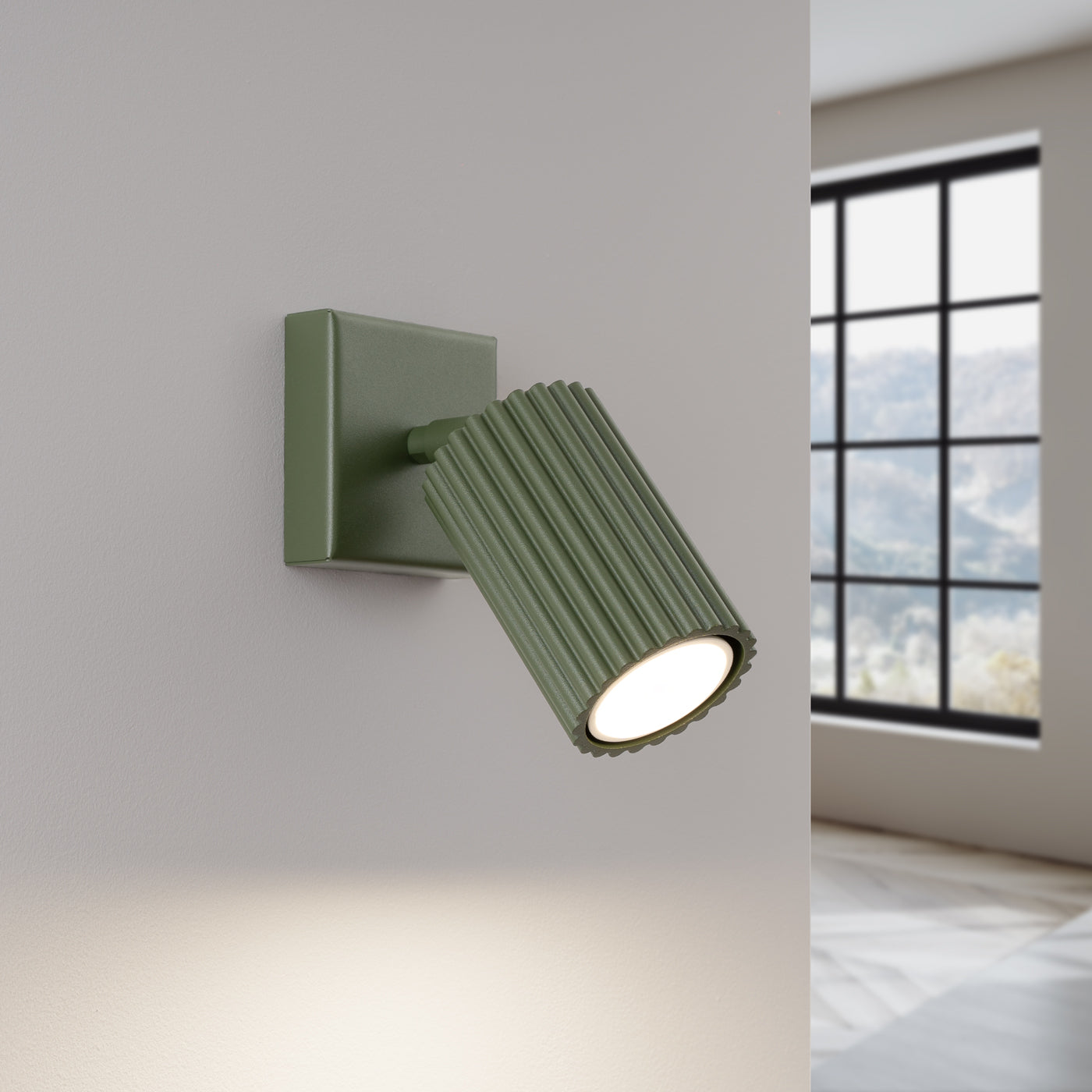 Olive Green Adjustable Wall Lamp with Ribbed Design – Modern Wall Sconce Lighting for Elegant Interiors 1