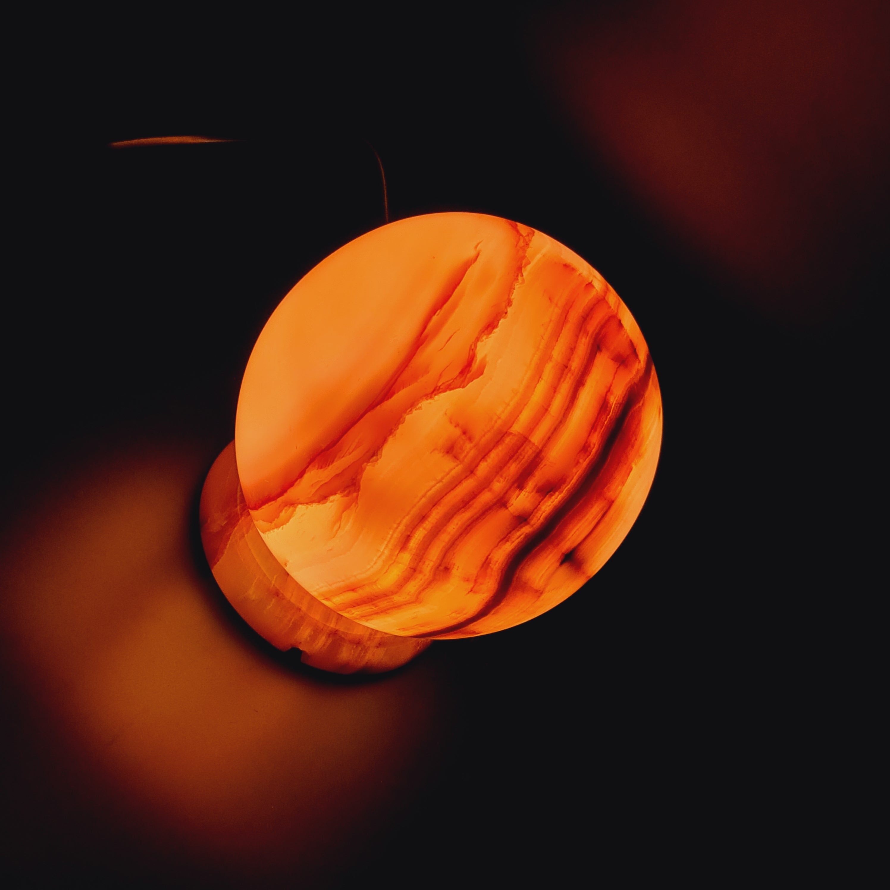 Onyx Marble Table Lamp – 6 Round Bedside Table Lamp for Elegant Bedroom and Living Room Lighting 7