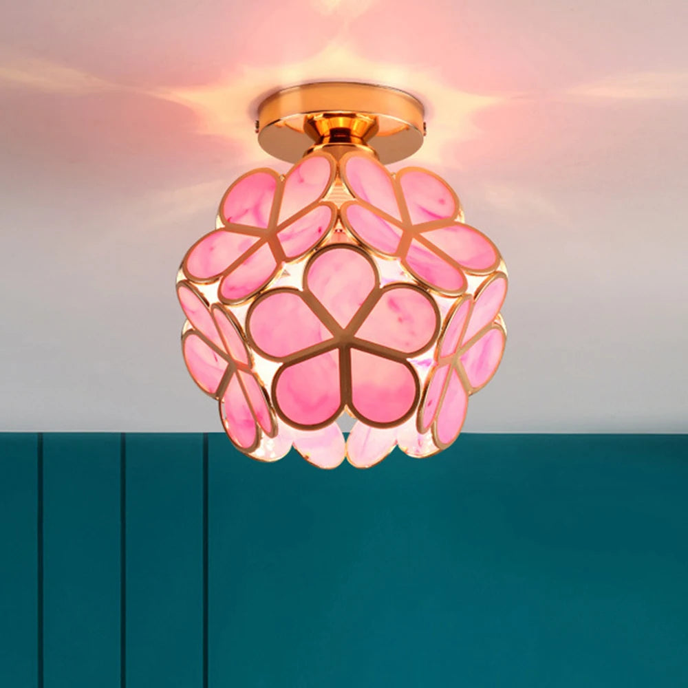 Petal Shape LED Ceiling Light Fixture – Elegant Metal and Crystal Design for Modern Interiors 0