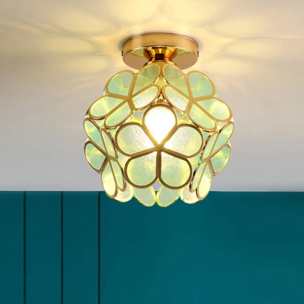 Petal Shape LED Ceiling Light Fixture – Elegant Metal and Crystal Design for Modern Interiors 9