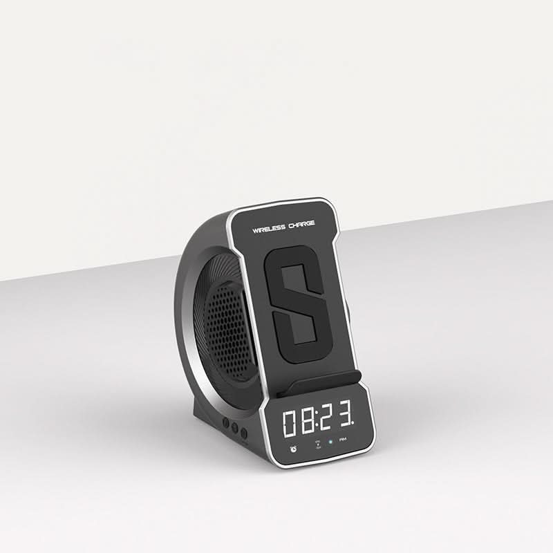 Portable Bluetooth Speaker Alarm Clock with Wireless Charging – Compact Design for Home and Travel 2