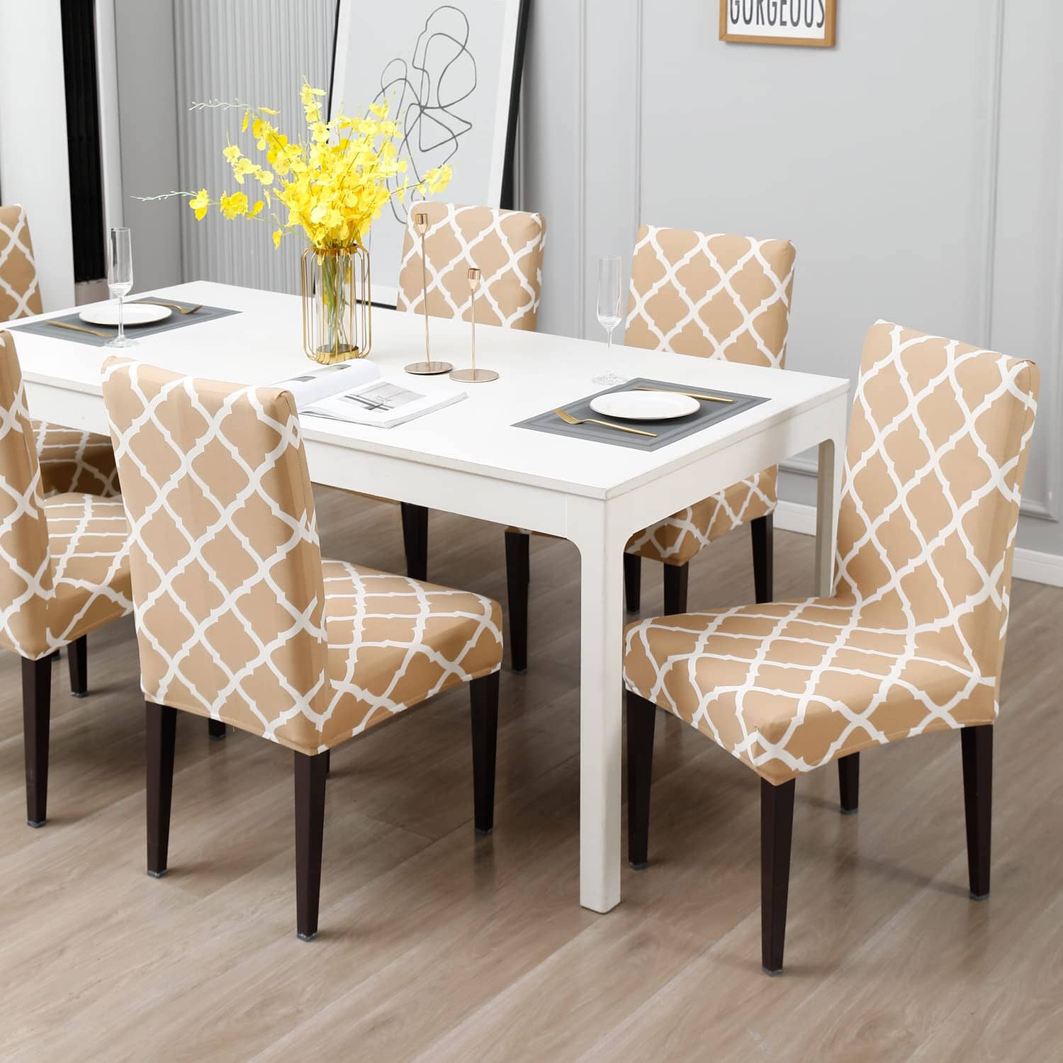 Premium Stretch Dining Chair Covers – Elastic Fit for Most Chairs, Machine Washable, Protects from Stains and Wear 20