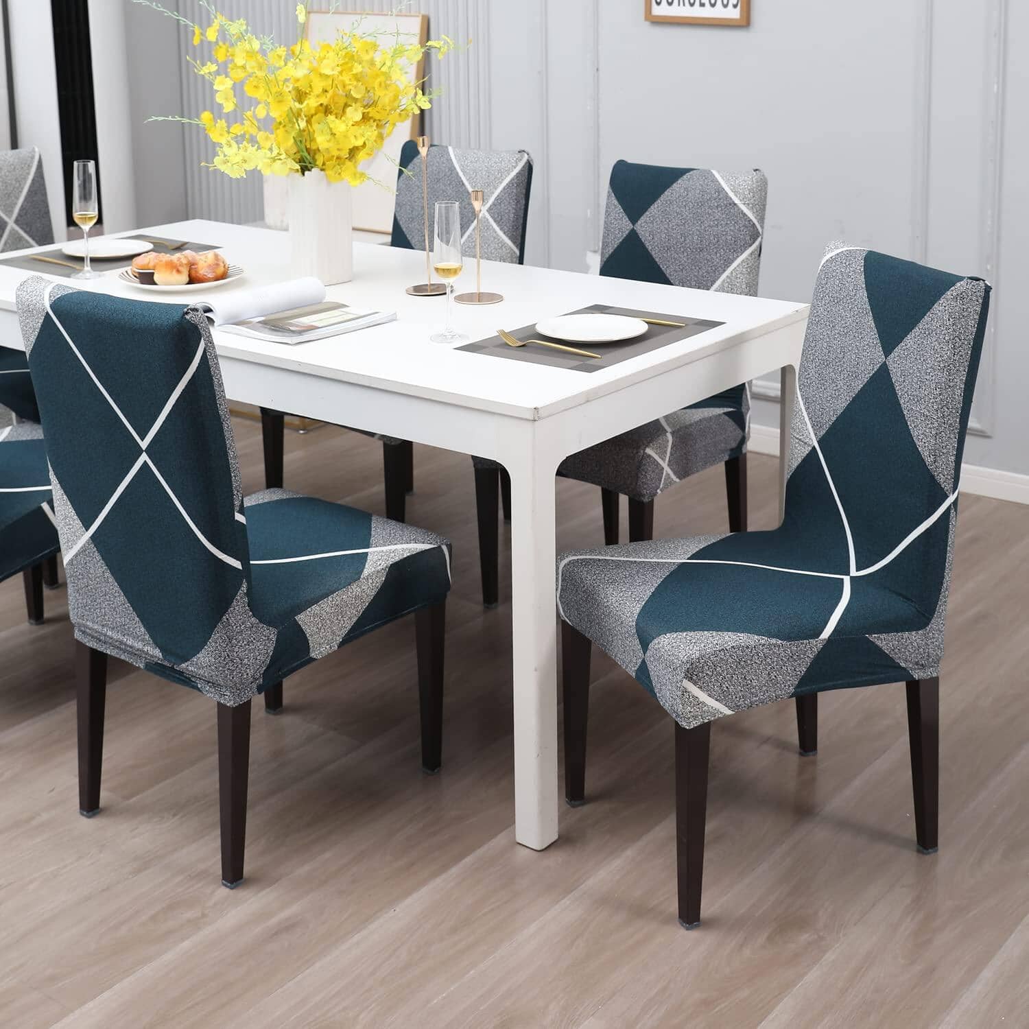 Premium Stretch Dining Chair Covers – Elastic Fit for Most Chairs, Machine Washable, Protects from Stains and Wear 23