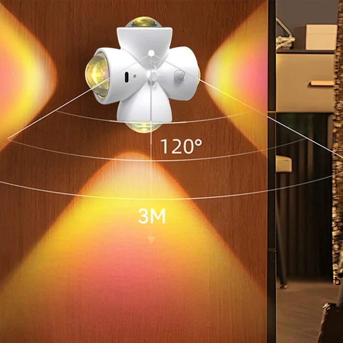 RGB PIR Wall Light with Cross-Shaped Design and 4 LED Spots – Magnetic Wall Lamp for Ambient Illumination 4