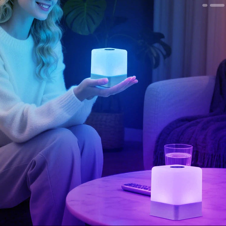 RGB Touch Control Bedside Table Lamp – USB Rechargeable Cordless Night Light with Dimming and 16 Color Options 2