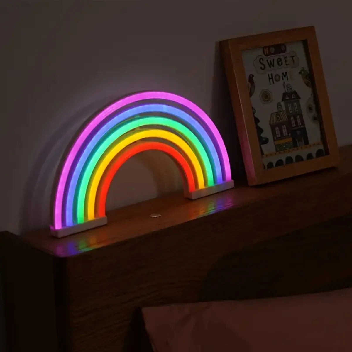 Rainbow Table Lamp – Colorful Neon Light for Home Decoration, 30 x 16.5 cm, USB and Battery Operated 1