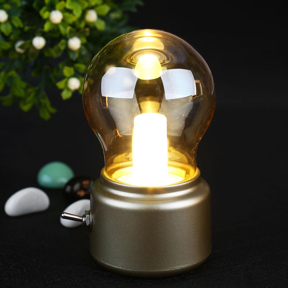 Retro Rechargeable Table Lamp with USB Charger – Portable LED Desk Lamp for Vintage Decor 0