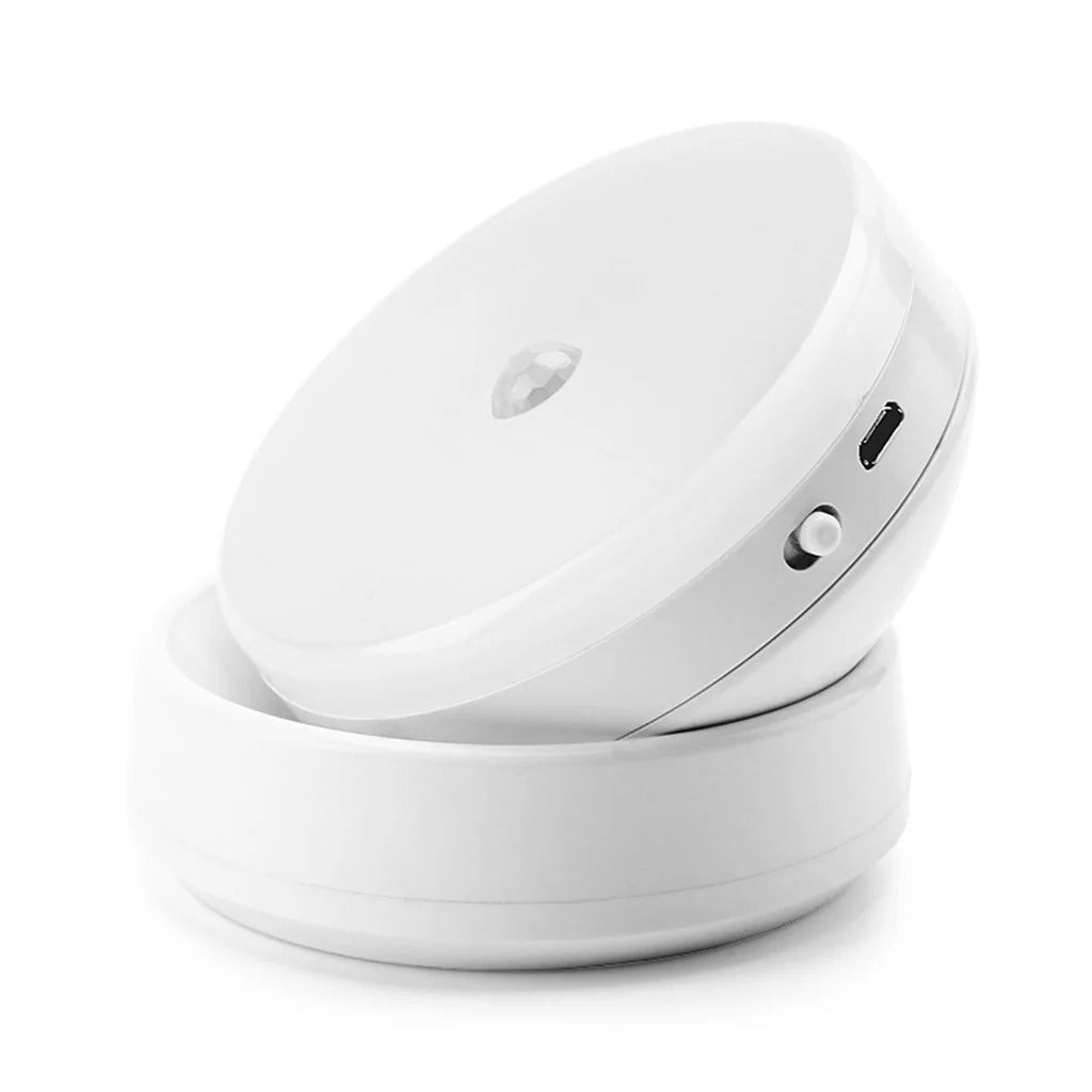 White electronic device with a USB port on a white background